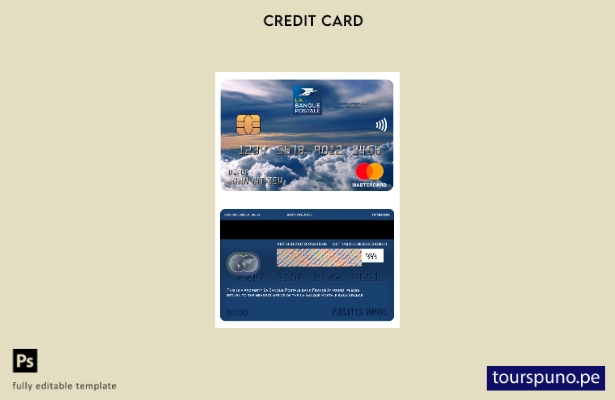 listo para imprimir plantilla de mastercard del banco France la Banque Postale